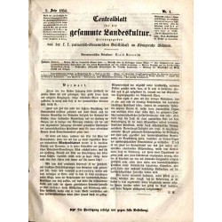 Centralblatt für die gesammte Landeskultur. 5. Jahrgang (1854). Nr 1-52
