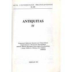 Acta Universitatis Wratislaviensis. Antiquitas. T. 4 (1974)