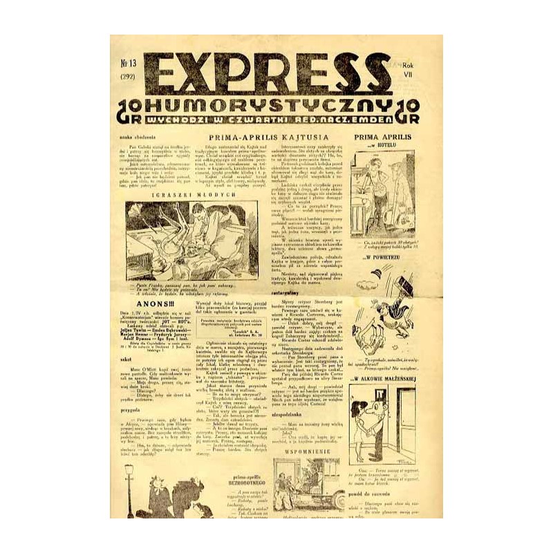 Express Humorystyczny. R.7 (1936). Nr 13 (292) / Marian Dąbrowski (Emden): Szukam kochanki. Powieść obyczajowo-satyryczna
