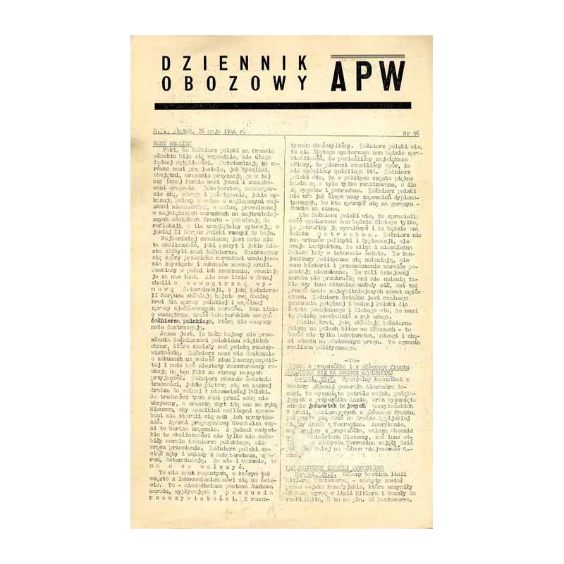 Dziennik Obozowy APW. 1944. Nr 96 (26 maja 1944)