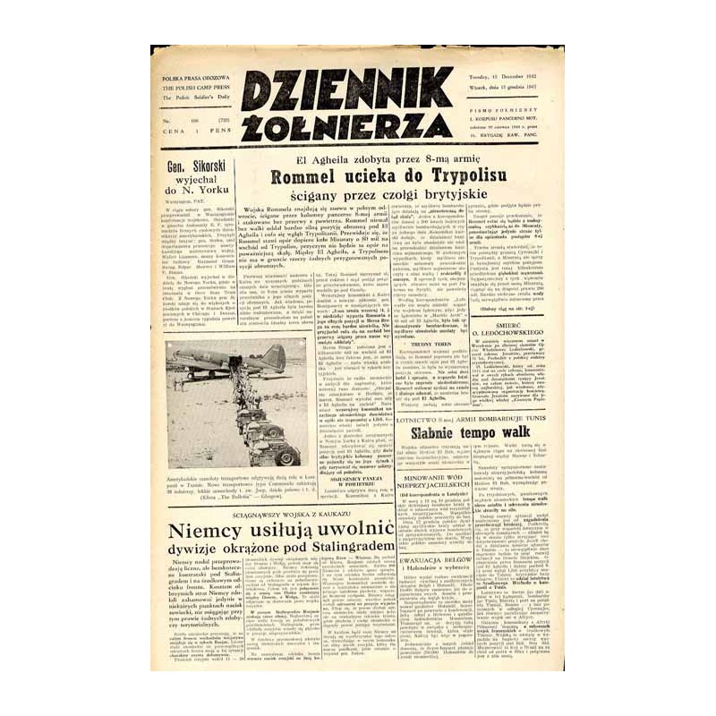 Dziennik Żołnierza. [...] Pismo żołnierzy I. Korpusu Panc.-Motorowego. R.3 (1942). Nr 190 (723) (15 grudnia 1942)