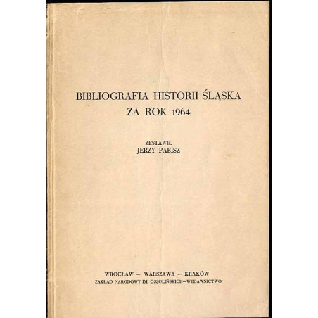 Bibliografia historii Śląska za rok 1964
