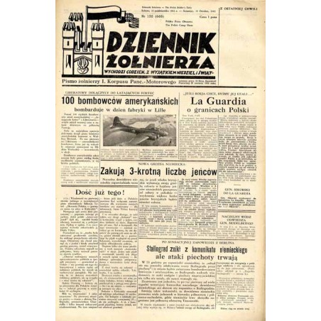 Dziennik Żołnierza. [...] Pismo żołnierzy I. Korpusu Panc.-Motorowego. R.3 (1942). Nr 135 (668) (10 października 1942)