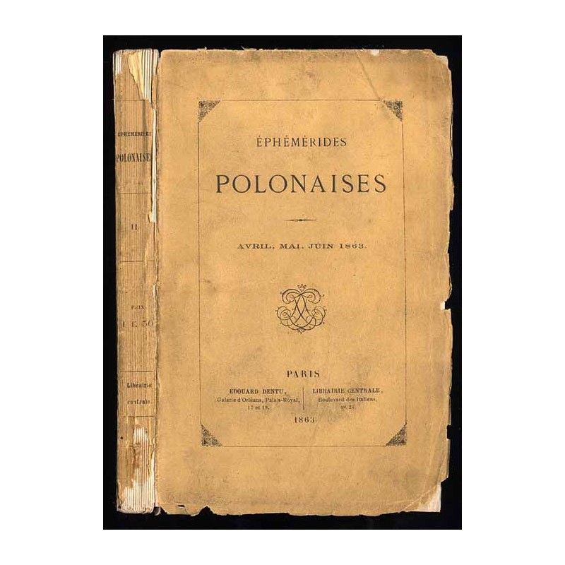 Éphémérides Polonaises. (1863). [Nr 2] Avril, Mai et Juin 1863