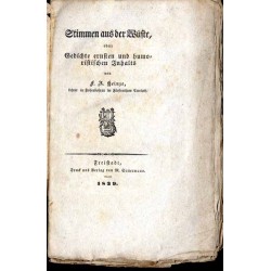 Stimmen aus der Wüste, oder: Gedichte ernsten und humoristischen Inhalts. 1. Lieferung