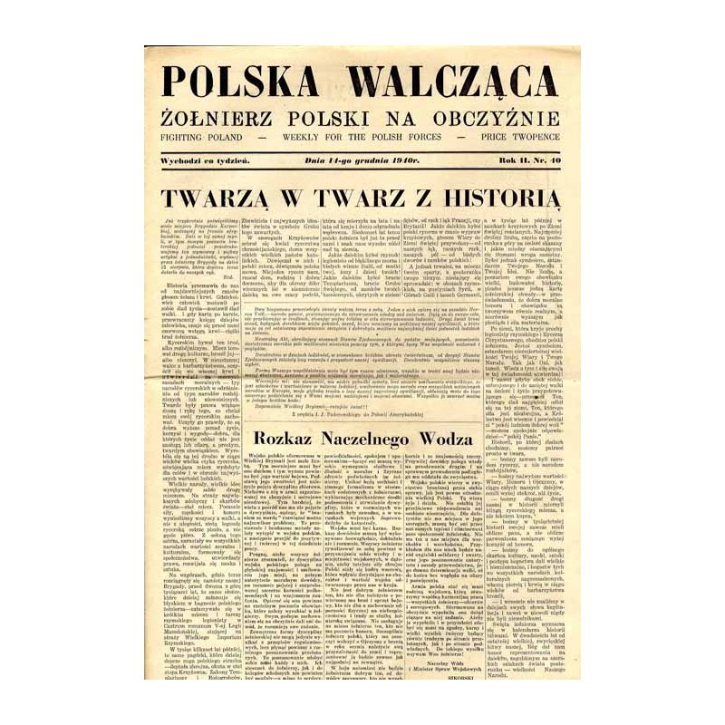 Polska Walcząca - Żołnierz Polski na Obczyźnie. Fighting Poland. Weekly for the Polish Forces. R.2 (1940). Nr 40 (14 grudnia 194