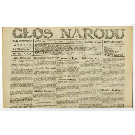 Głos Narodu. R.25 (1917). Nr 132 (5 czerwca 1917). Wydanie wieczorne