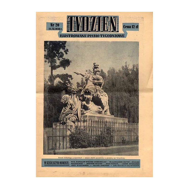 Tydzień. Ilustrowane pismo tygodniowe. R.1 (1946). Nr 20 (24 listopada 1946)