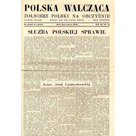 Polska Walcząca - Żołnierz polski na obczyźnie. Fighting Poland. Weekly for the Polish Forces. R.3 (1941). Nr 10 (8 marca 1941)