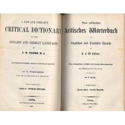 Neues vollständiges kritisches Wörterbuch der Englischen und Deutschen Sprache. Theil 1: Englisch-Deutsch Theil 2: Deutsch-Engl