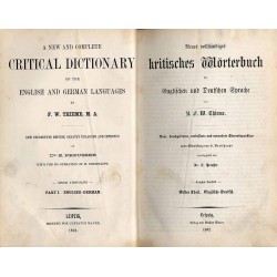 Neues vollständiges kritisches Wörterbuch der Englischen und Deutschen Sprache. Theil 1: Englisch-Deutsch Theil 2: Deutsch-Engl