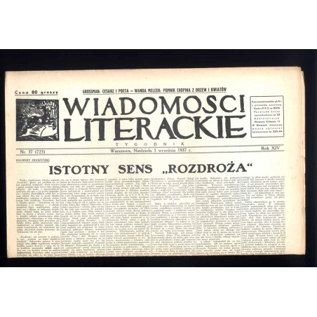 Wiadomości Literackie. Tygodnik. R.14 (1937). Nr 37 (723) (5 września 1937)