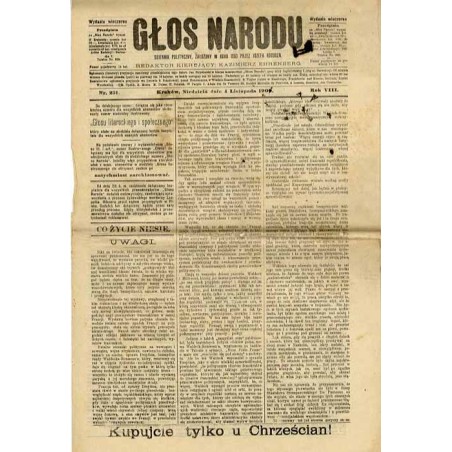 Głos Narodu. R.8 (1900). Nr 251 (4 listopada 1900). Wydanie wieczorne