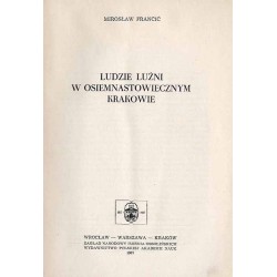 Ludzie luźni w osiemnastowiecznym Krakowie