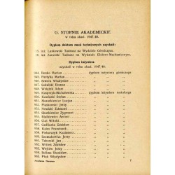 Akademia Górnicza w Krakowie. Skład osobowy i spis wykładów na rok akademicki 1948/1949. R.30 (1948)