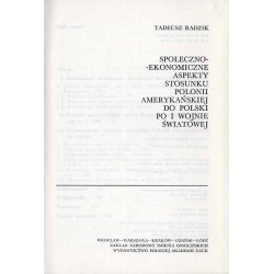 Społeczno-ekonomiczne aspekty stosunku Polonii amerykańskiej do Polski po I wojnie światowej