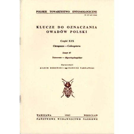 Klucze do oznaczania owadów Polski. Cz.19: Chrząszcze - Coleoptera. Z.67: Ścierowate - Mycetophagodae