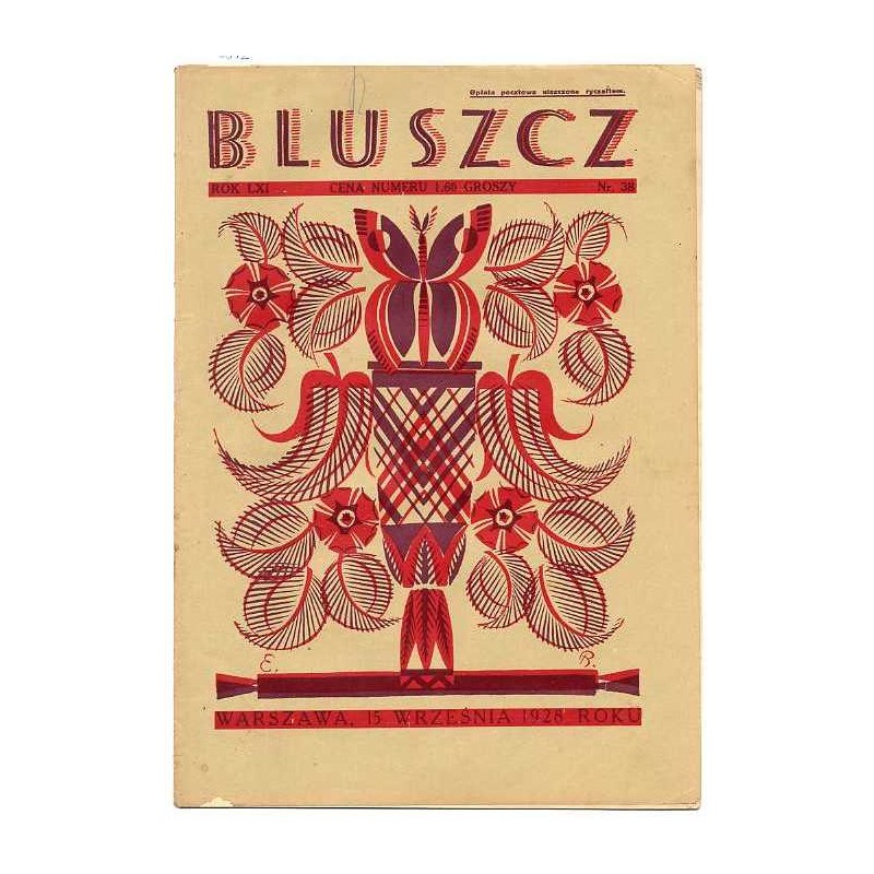 Bluszcz. Społeczno-literacki ilustrowany tygodnik kobiecy. R.61 (1928). Nr 38 (15 września 1928)
