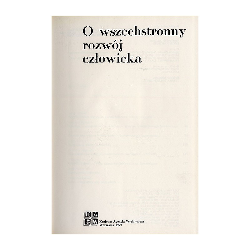 O wszechstronny rozwój człowieka