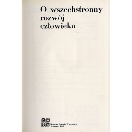 O wszechstronny rozwój człowieka