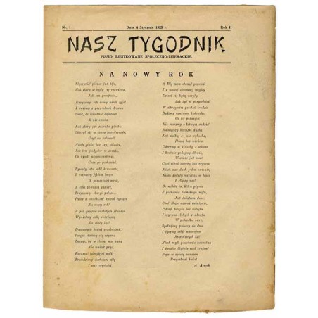 Nasz Tygodnik. Pismo ilustrowane społeczno-literackie. R.2 (1925). Nr 1 (4 stycznia 1925)