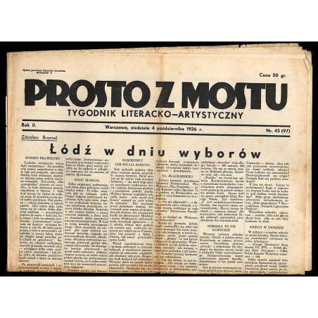 Prosto z Mostu. Tygodnik literacko-artystyczny. R.2 (1936). Nr 43 (97) (4 października 1936)