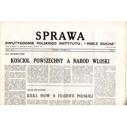Sprawa. Dwutygodnik Polskiego Instytutu: "Miecz Ducha"  The Common Cause. Fortnightly of the Polish Section of the "Sword of th