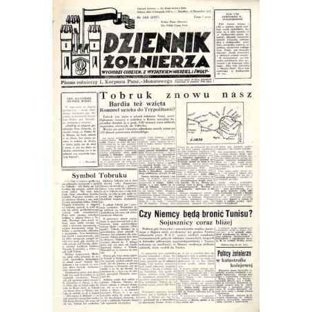 Dziennik Żołnierza. [...] Pismo żołnierzy I. Korpusu Panc.-Motorowego. R.3 (1942). Nr 164 (697) (14 listopada 1942) / Tobruk