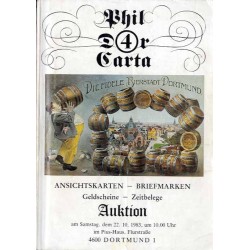 Phil-Dor-Carta 4. 22. Oktober 1983. Auktion. Ansichtskarten - Briefmarken, Gleldscheine - Zeitbelege