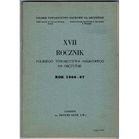 Rocznik Polskiego Towarzystwa Naukowego na Obczyźnie. R.17 (1966-67)