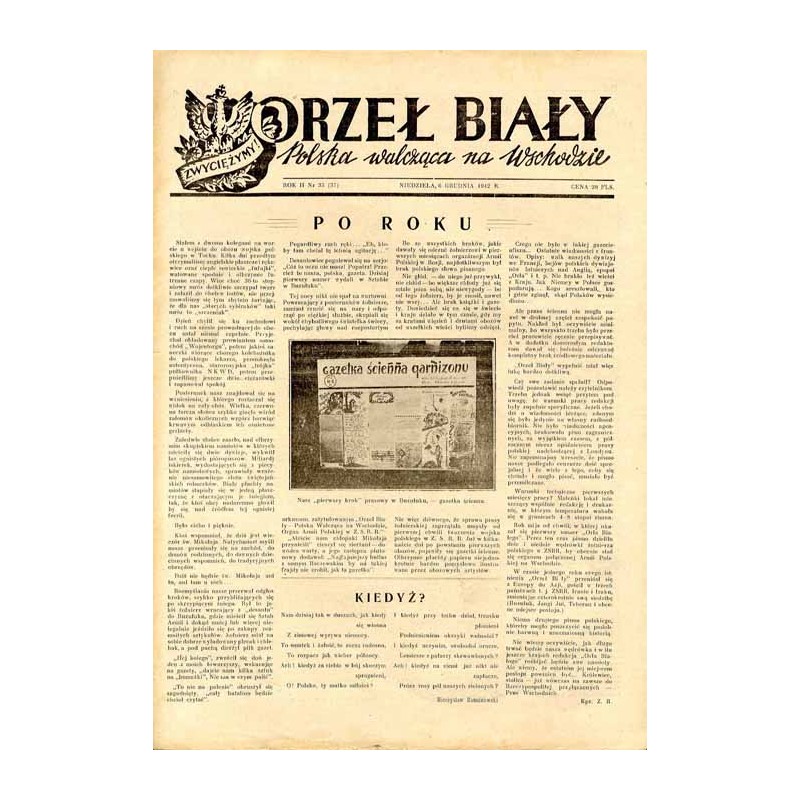 Orzeł Biały. Polska walcząca na Wschodzie. R.2 (1942). Nr 33 (37) (6 grudnia 1942) / [Numer poświęcony Afryce]