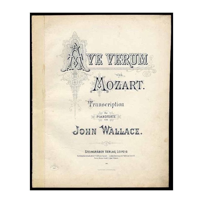 Ave verum (Transcription für Pianoforte von John Wallace)