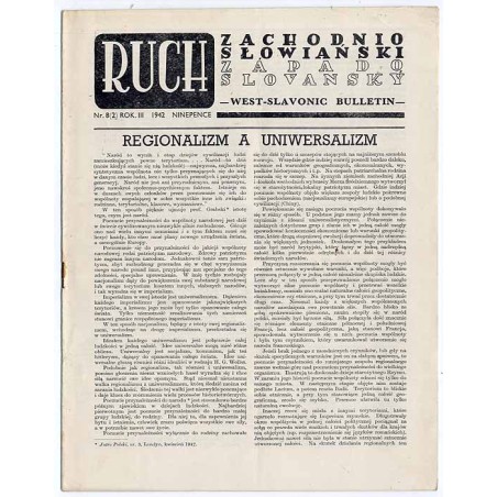 Ruch Zachodnio-Słowiański  Západo-Slovansky Vestnik  West-Slavian Bulletin. R.3 (1942). Nr 8 (2)