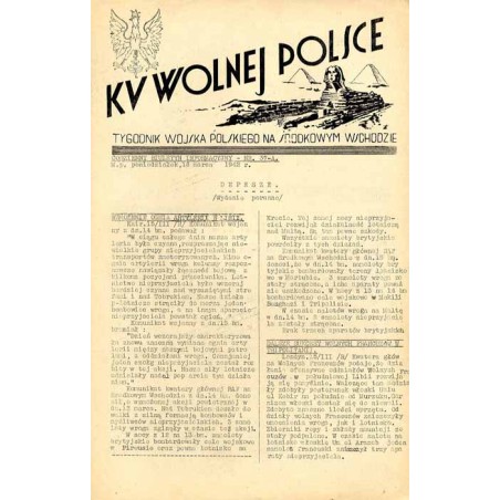 Ku Wolnej Polsce. Tygodnik Wojska Polskiego na Środkowym Wschodzie. Codzienny biuletyn informacyjny. 1942. Nr 37-A (16 marca 194