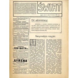 Świat. Pismo tygodniowe ilustrowane. R. 4 (1909). Nr 51 (18 grudnia 1909) / Nacjonalizm rosyjski / Cyprian Godebski / Honoré de