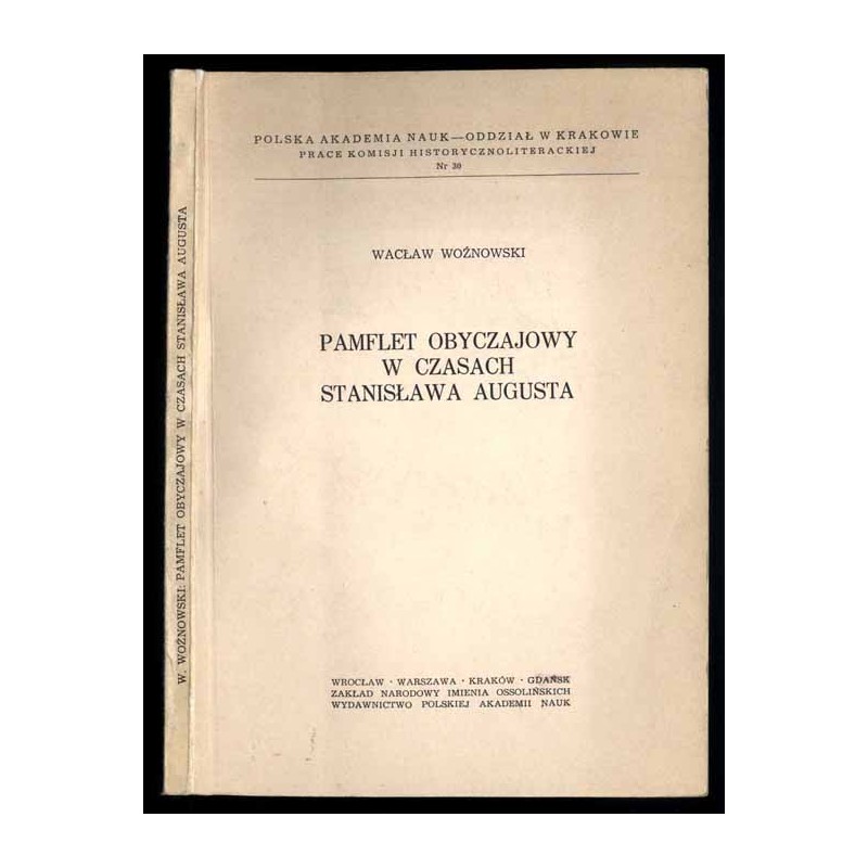Pamflet obyczajowy w czasach Stanisława Augusta