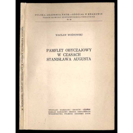 Pamflet obyczajowy w czasach Stanisława Augusta