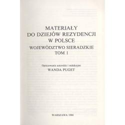 Województwo sieradzkie. T.1
