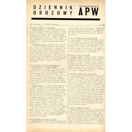 Dziennik Obozowy APW. 1944. Nr 62 (15 kwietnia 1944)