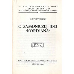 O zasadniczej idei "Kordiana"