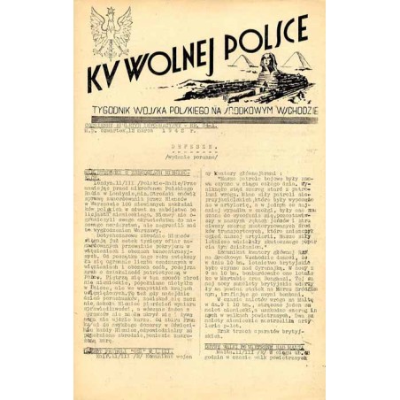 Ku Wolnej Polsce. Tygodnik Wojska Polskiego na Środkowym Wschodzie. Codzienny biuletyn informacyjny. 1942. Nr 34-A (12 marca 194