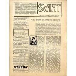 Świat. Pismo tygodniowe ilustrowane. R. 4 (1909). Nr 47 (20 listopada 1909) / Antoni Kamieński / Aleksander Orłowski / Zygmunt M