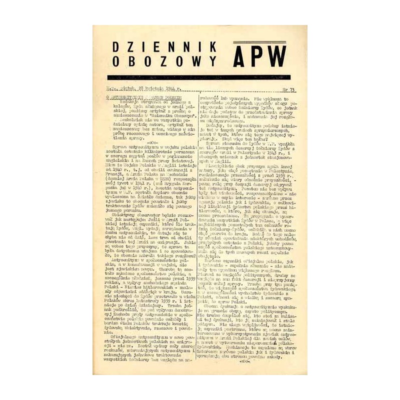 Dziennik Obozowy APW. 1944. Nr 73 (28 kwietnia 1944)
