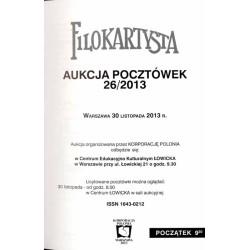 Filokartysta. 26 Aukcja Pocztówek. Warszawa 30 listopada 2013 r