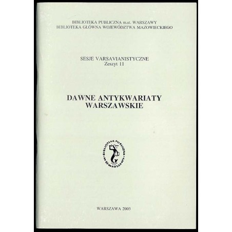 Dawne antykwariaty warszawskie