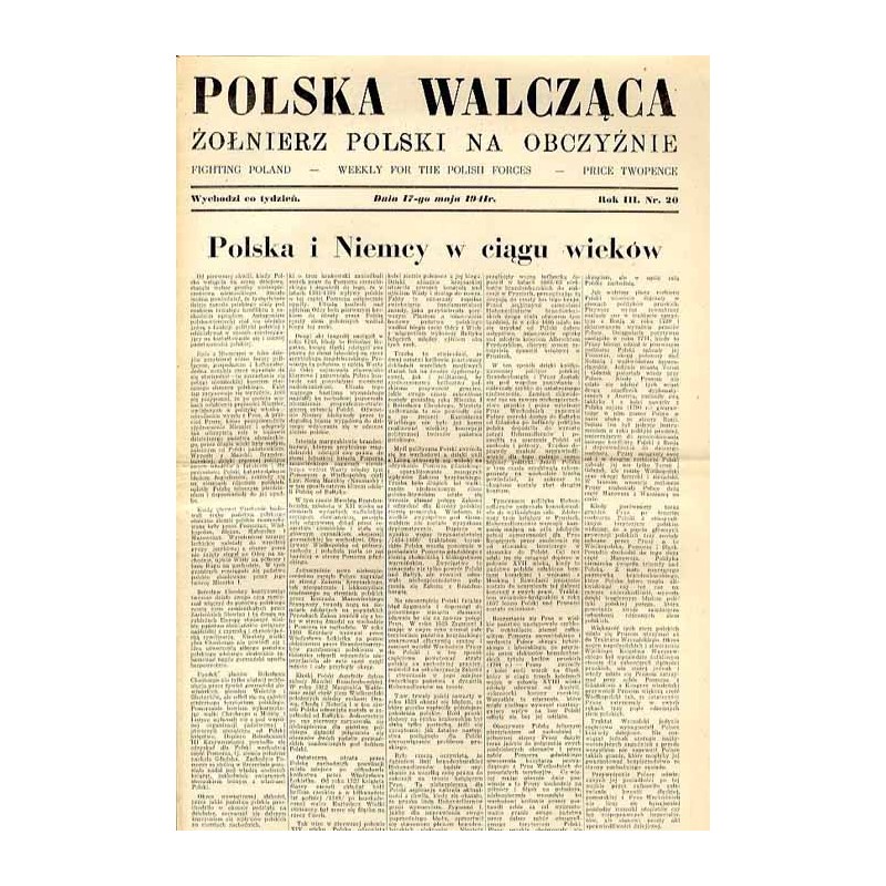 Polska Walcząca - Żołnierz polski na obczyźnie. Fighting Poland. Weekly for the Polish Forces. R.3 (1941). Nr 20 (17 maja 1941)