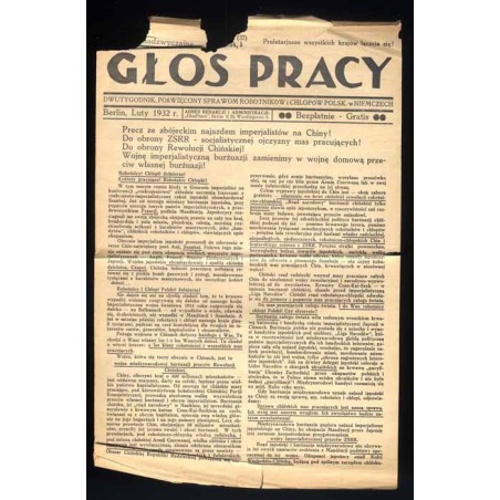 Głos Pracy. Dwutygodnik, poświęcony sprawom robotników i chłopów polsk. w Niemczech. R.5 (1932). Nr 2 (37) (luty 1932)