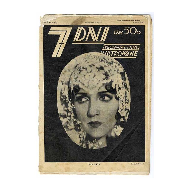 7 Dni. Tygodniowe pismo ilustrowane. R.2 (1930). Nr 10 (59) (9 marca 1930)