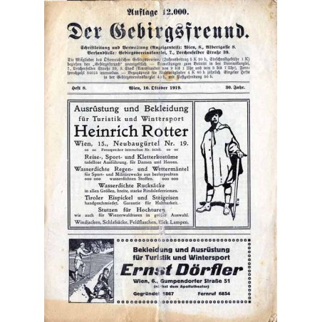 Der Gebirgsfreund. Zeitschrift des Oesterreichischen Gebirgsvereins. 30. Jahrgang (1919). H.8 (10. Oktober 1919)