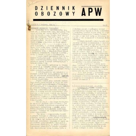 Dziennik Obozowy APW. 1944. Nr 55 (5 kwietnia 1944) + Dodatek Tygodniowy Nr 2